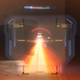 Adjutant Resolution blasts Master Chief in the face with his beam cannon.